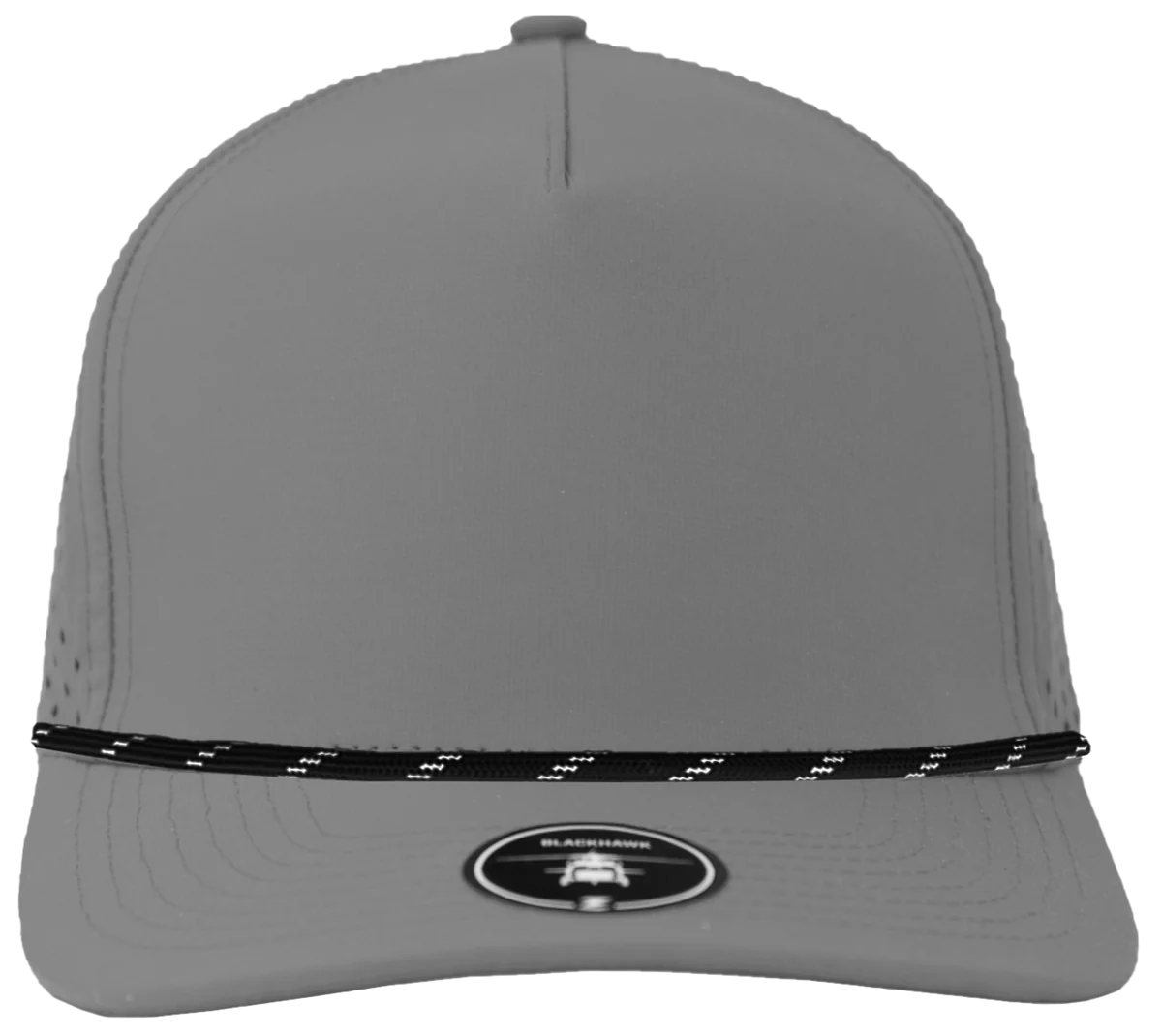 ZAPPED HEADWEAR - 5 Panel Medium Profile Snapback - BLACKHAWK R+ (With Rope)