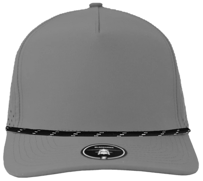 ZAPPED HEADWEAR - 5 Panel Medium Profile Snapback - BLACKHAWK R+ (With Rope)