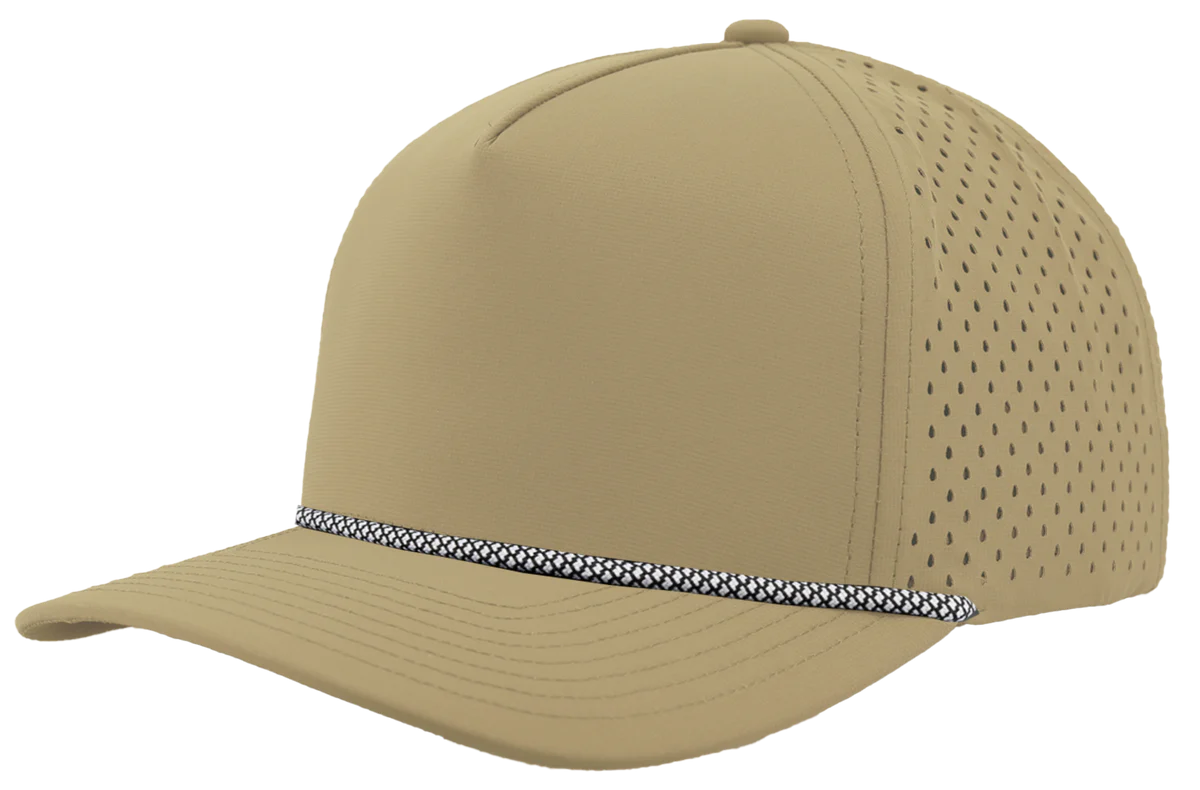 ZAPPED HEADWEAR - 5 Panel Medium Profile Snapback - BLACKHAWK R+ (With Rope)