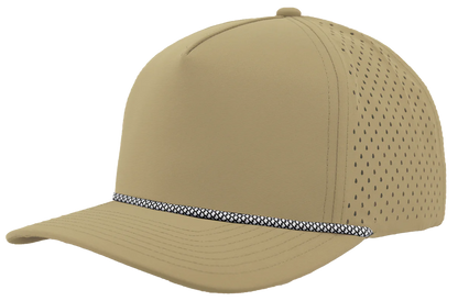 ZAPPED HEADWEAR - 5 Panel Medium Profile Snapback - BLACKHAWK R+ (With Rope)