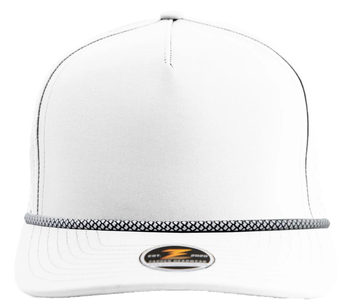 ZAPPED HEADWEAR - 5 Panel Medium Profile Snapback - BLACKHAWK R+ (With Rope)