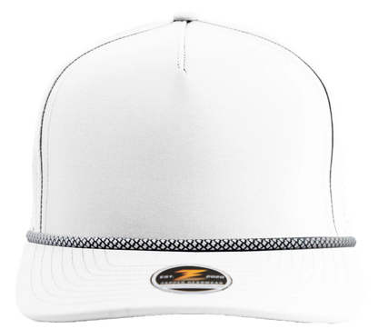 ZAPPED HEADWEAR - 5 Panel Medium Profile Snapback - BLACKHAWK R+ (With Rope)