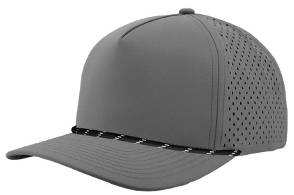 ZAPPED HEADWEAR - 5 Panel Medium Profile Snapback - BLACKHAWK R+ (With Rope)