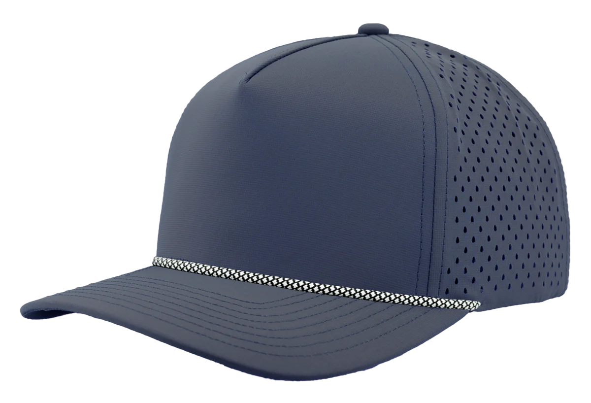 ZAPPED HEADWEAR - 5 Panel Medium Profile Snapback - BLACKHAWK R+ (With Rope)