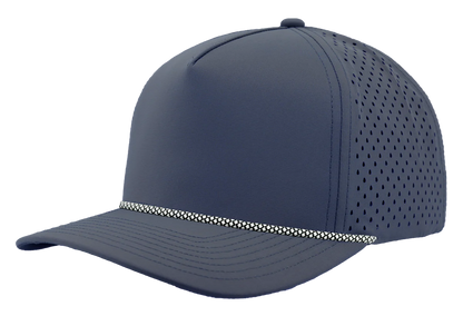 ZAPPED HEADWEAR - 5 Panel Medium Profile Snapback - BLACKHAWK R+ (With Rope)