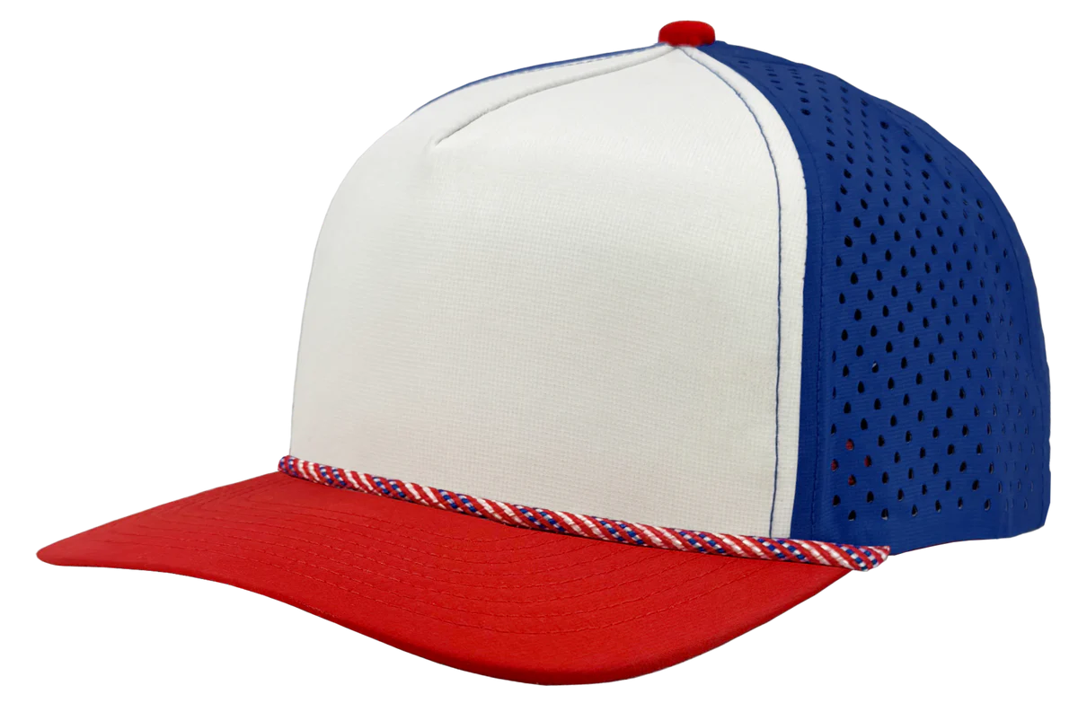 ZAPPED HEADWEAR - 5 Panel Medium Profile Snapback - BLACKHAWK R+ (With Rope)