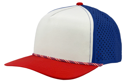 ZAPPED HEADWEAR - 5 Panel Medium Profile Snapback - BLACKHAWK R+ (With Rope)