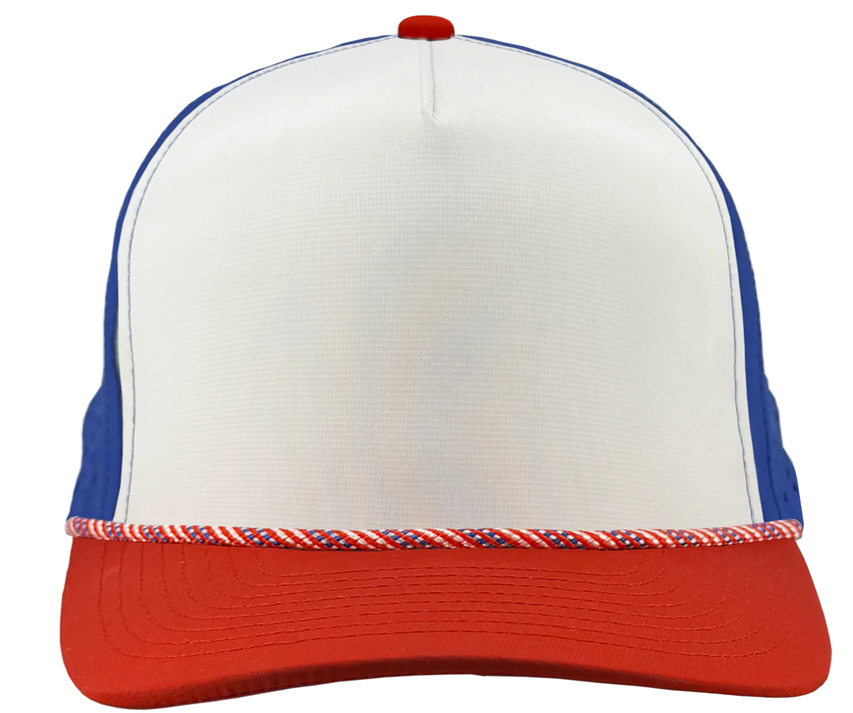 ZAPPED HEADWEAR - 5 Panel Medium Profile Snapback - BLACKHAWK R+ (With Rope)