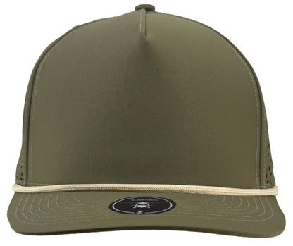 ZAPPED HEADWEAR - 5 Panel Medium Profile Snapback - BLACKHAWK R+ (With Rope)