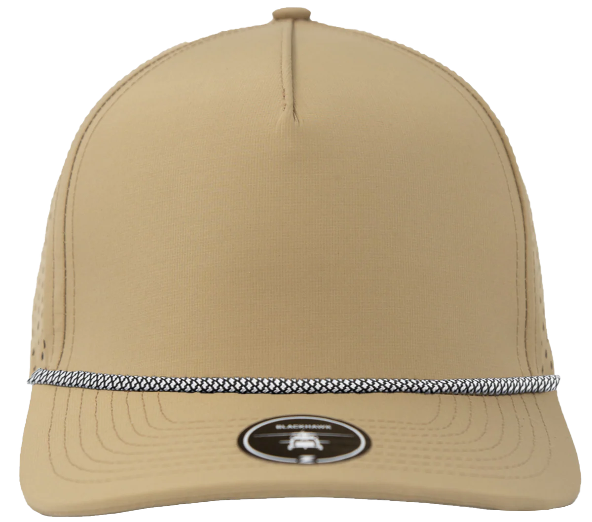 ZAPPED HEADWEAR - 5 Panel Medium Profile Snapback - BLACKHAWK R+ (With Rope)