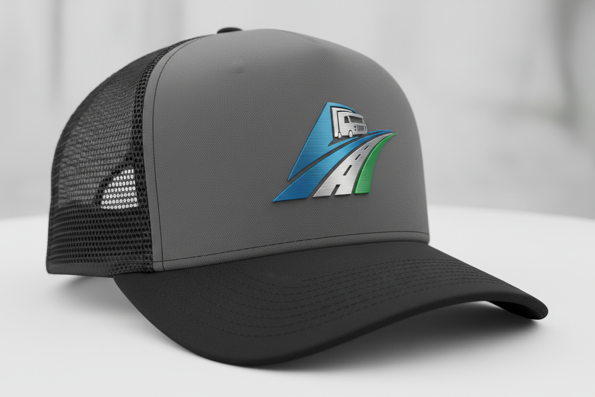 Realistic Trucker Hat mockup with a cool Logo on the front panel